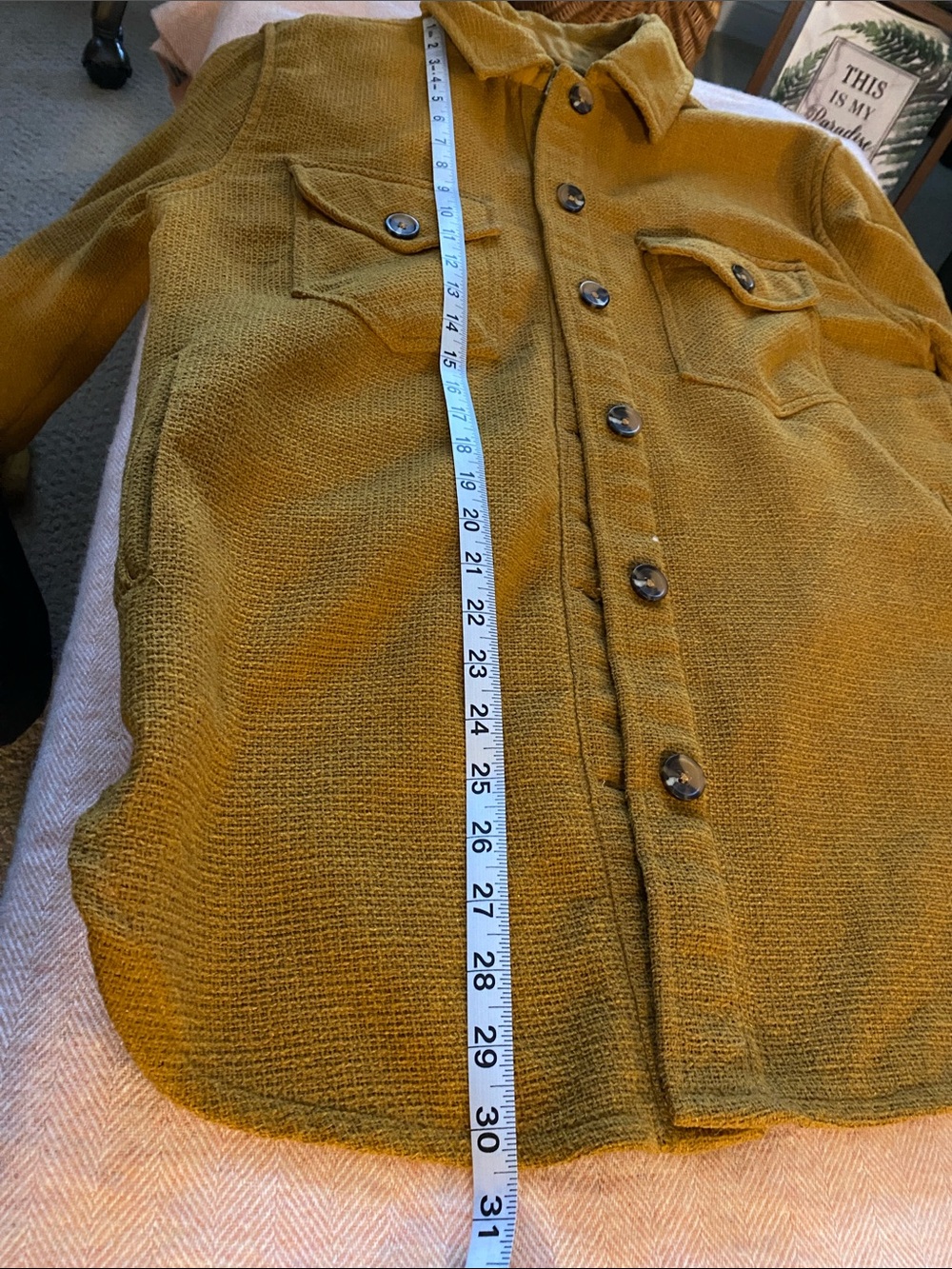 Design Lab Lord & Taylor Mustard Button-Up Shacket - Picture 8 of 10